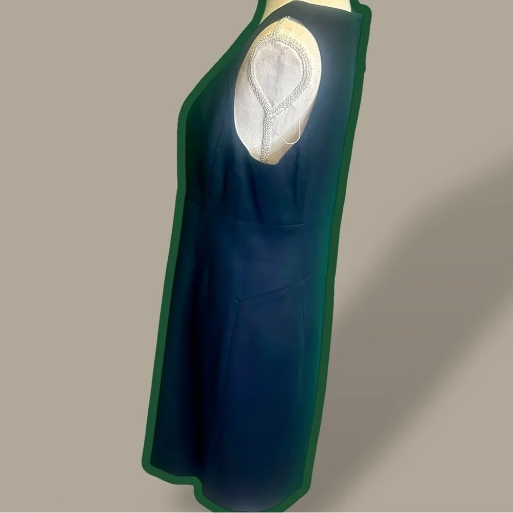 J. Crew Navy Blue ‘Allura’ Sleeveless Shift Dress in Superfine Cotton Size 8